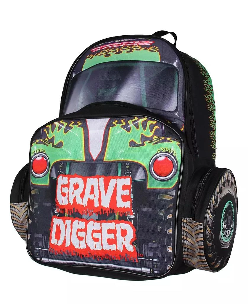 Monster Jam Backpack Grave Digger Truck 3D Character School Book Bag