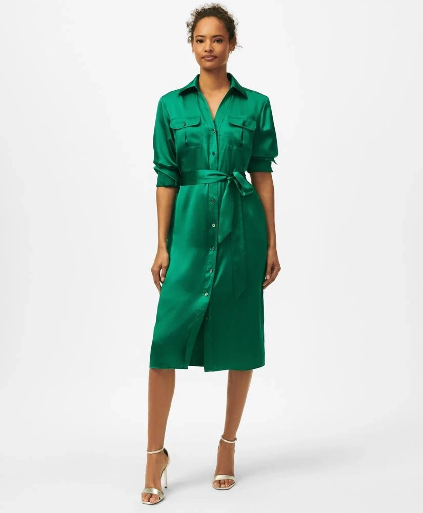 Brooks Brothers Relaxed Utility Shirt Dress in Washable Silk 1