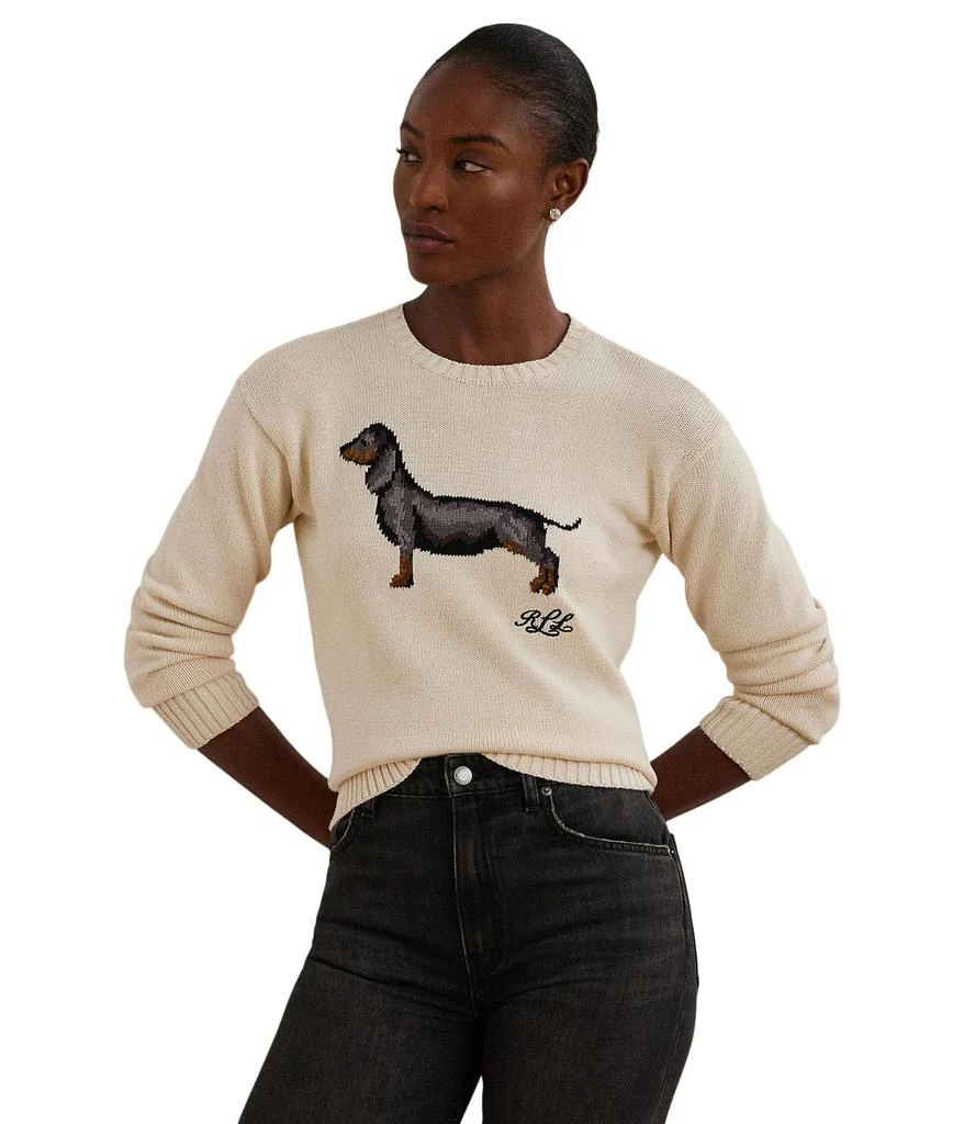 Ralph Lauren Intarsia-Knit Dachshund Cotton Sweater 1