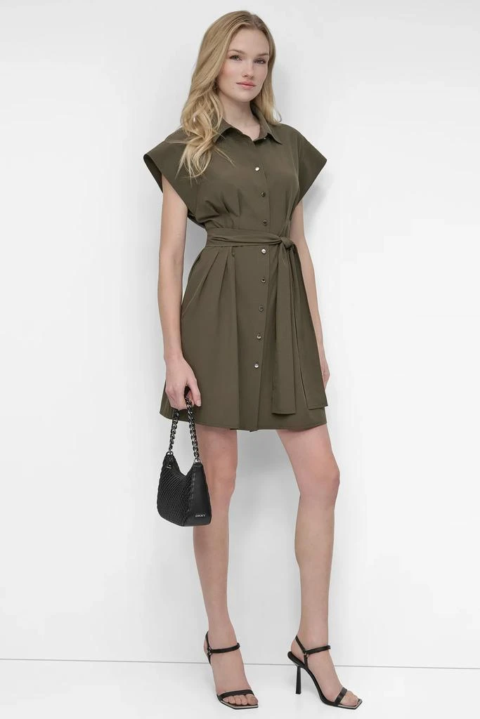 DKNY BELTED FIT & FLARE SHIRT DRESS 7
