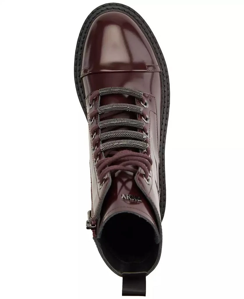 DKNY Women's Malaya Lace-Up Combat Booties 4