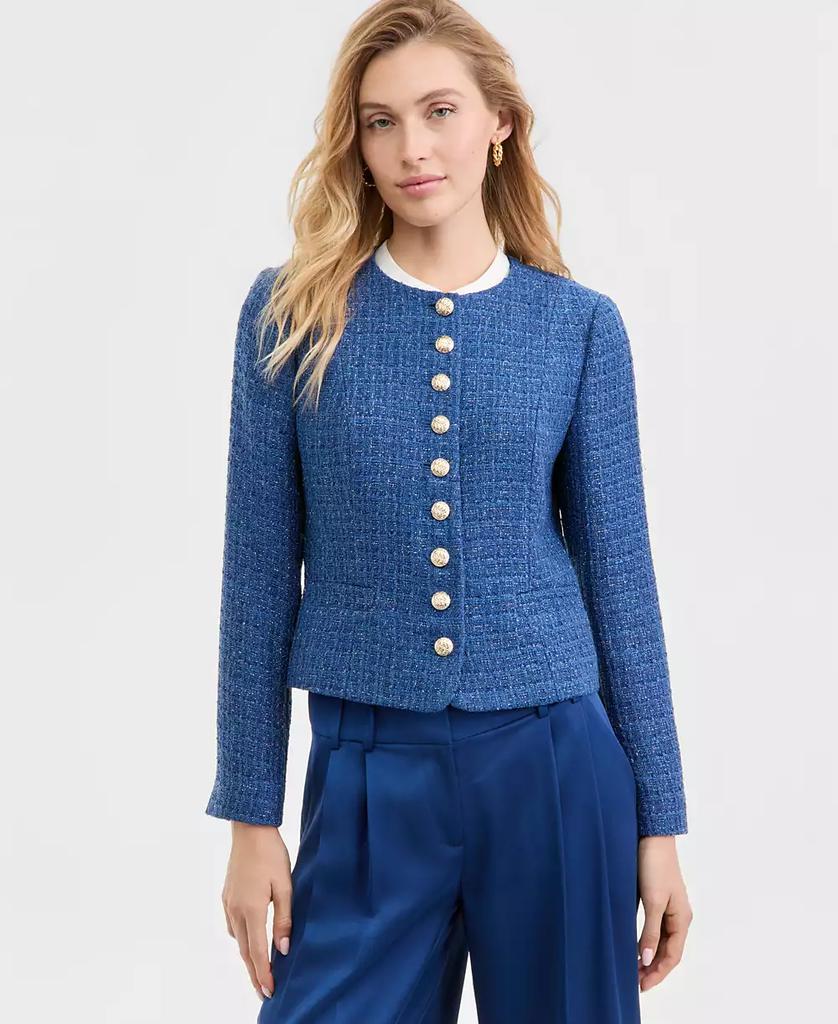 Tahari Women's Bouclé Tweed Cropped Jacket