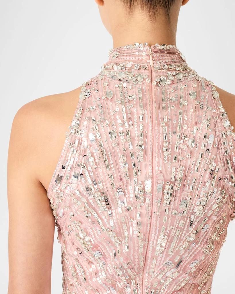 Jenny Packham Rebel Halter Crystal Sequined Mini Dress 4