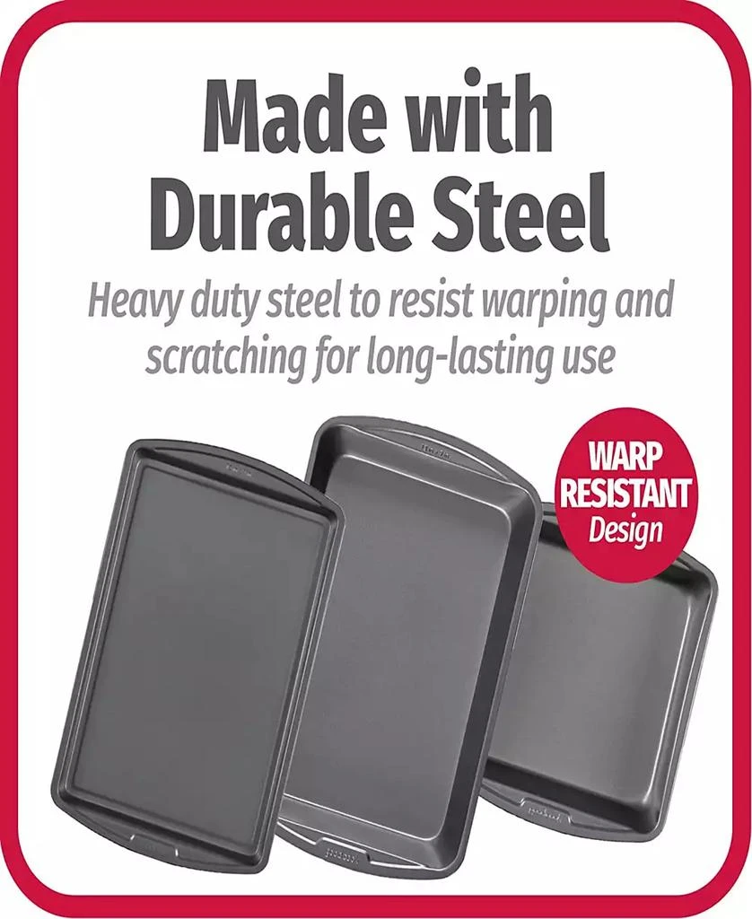 GoodCook Good Cook 3 Pack 8X8 Baking Pan with 13" x 9" Bake Pan and 13" x 9" Cookie Sheet 3