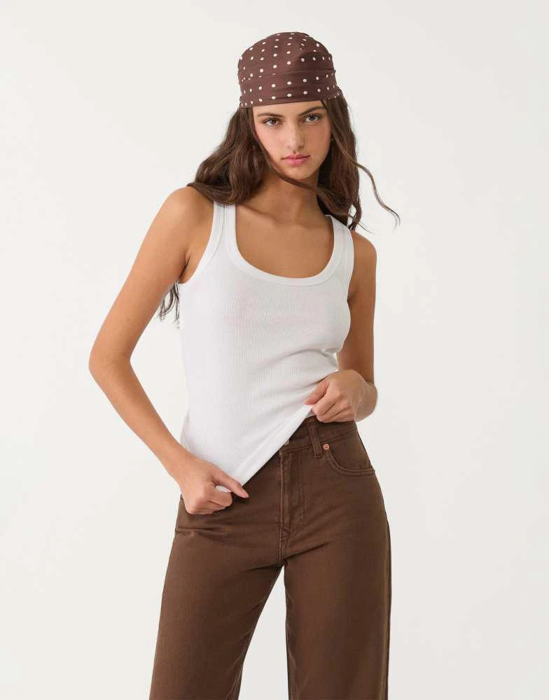 Stradivarius Stradivarius strappy top in white 1