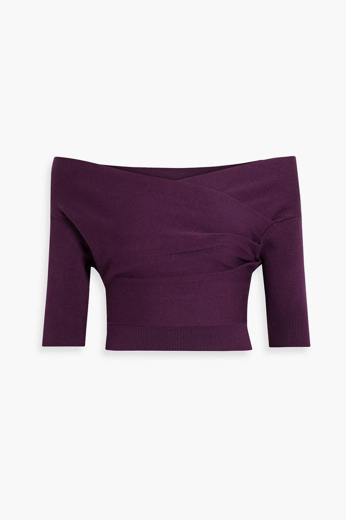 Michelle Mason Off-the-shoulder cropped cotton-blend top