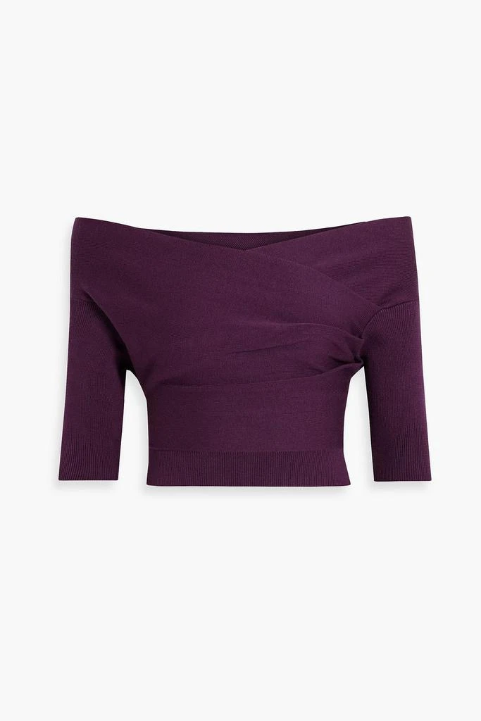 Michelle Mason Off-the-shoulder cropped cotton-blend top 1