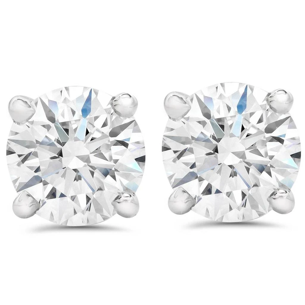 Pompeii3 2 1/2Ct T.W. Lab Grown Diamond Screw Back 14k White Gold Studs 1
