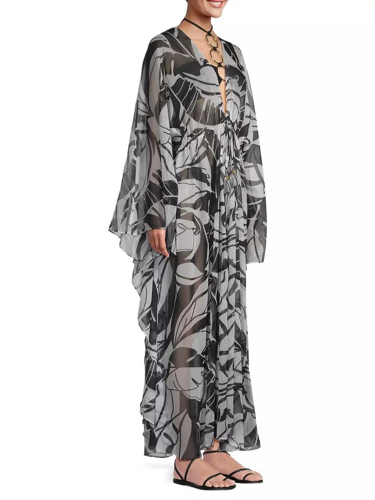 Ramy Brook Austin Palm-Print Caftan Cover-Up Dress 4