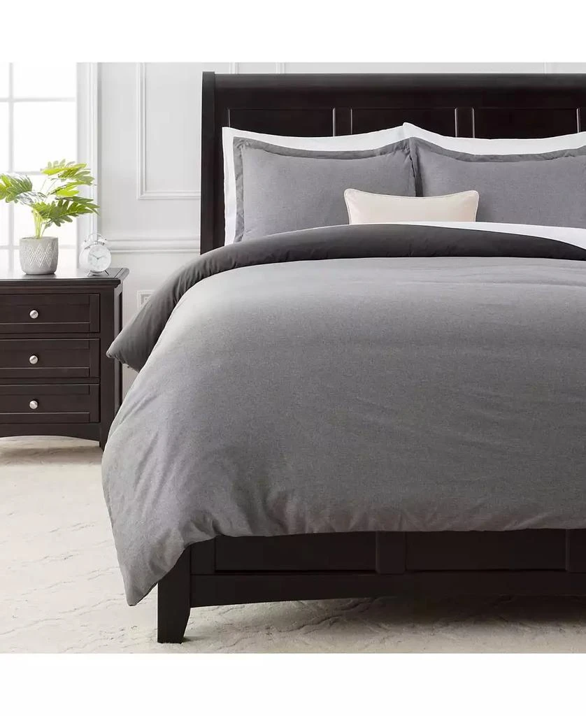 Chanasya Premium Faux Linen Bedding Duvet Cover 3-Piece Soft Luxury Set - Double Brushed Breathable Microfiber Comforter Cover - Breathable Washable Wrinkle and Stain Resistant - Charcoal Queen Size