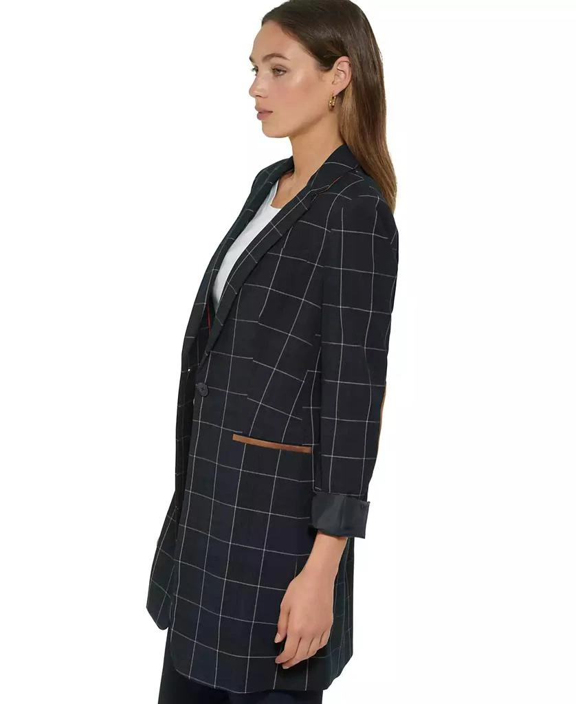 Tommy Hilfiger Women's Windowpane One-Button Blazer 6