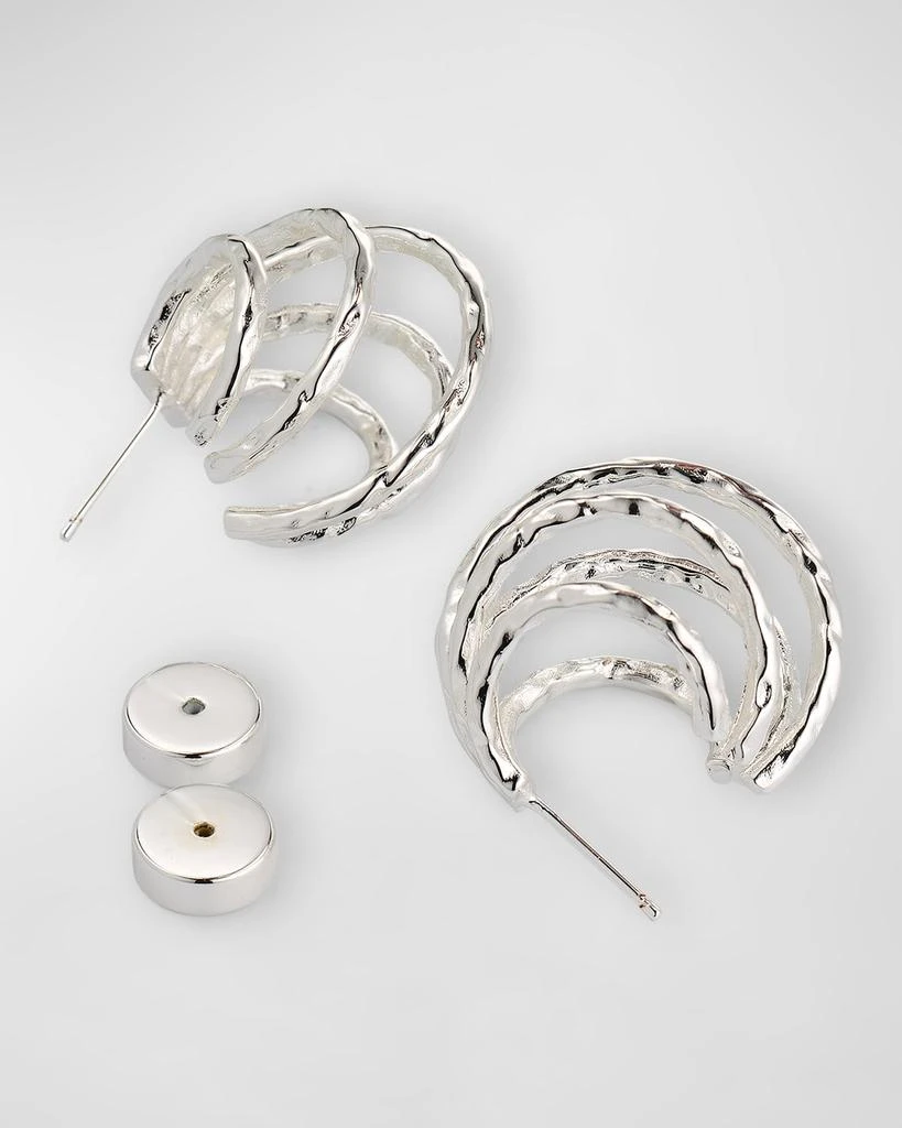 NEST Jewelry Silver Hammered Multi-Hoop Earrings 4