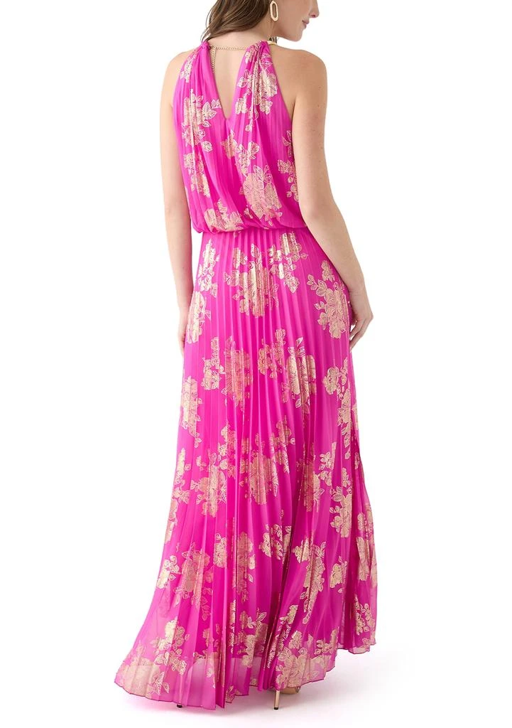 MSK Women's Chiffon Pleated Gown, Gold, 6 MSK Women's Chiffon Pleated Gown, Gold, 6