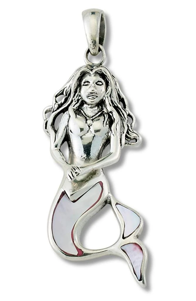 SAMUEL B. Sterling Silver Mother of Pearl Mermaid Pendant