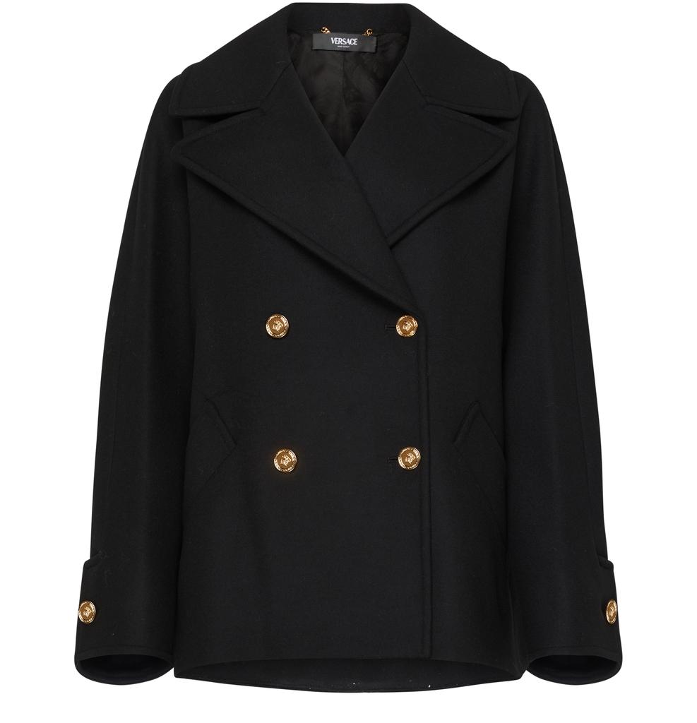 【関税＆送料込み】Versace Coats SchaferandweinerShops Japan - Black Jacket with logo Versace