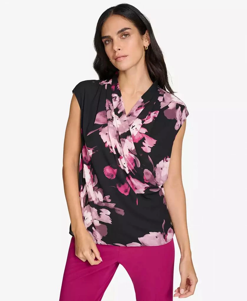 Calvin Klein Women's V-Neck Cap-Sleeve Blouse 1