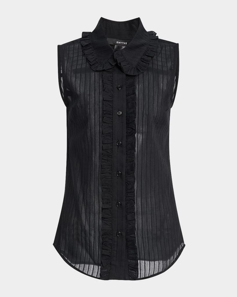 Smythe Sleeveless Ruffle-Trim Shirt 1