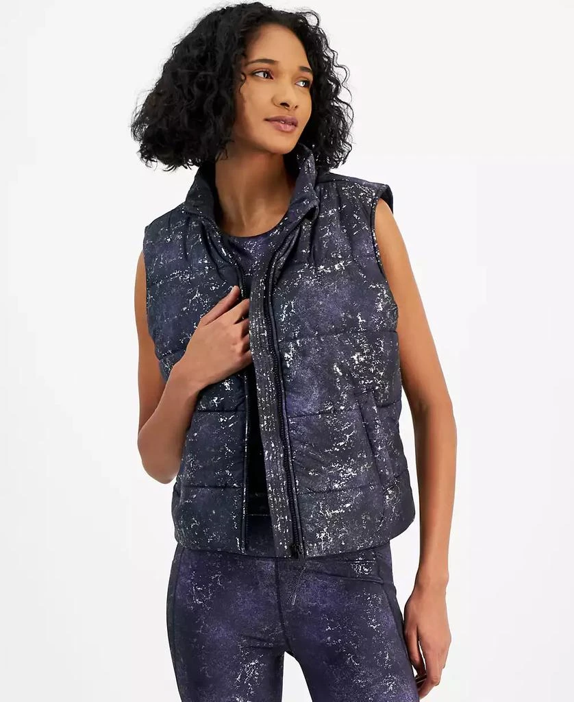 ID Ideology Women's Midnight Foil Puffer Vest, Created for Macy's 1