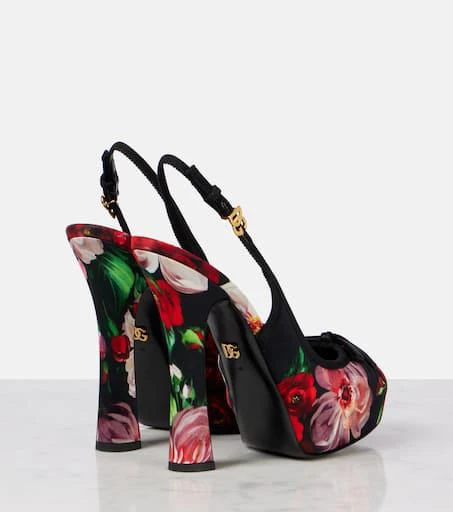 Dolce 
Gabbana Vally 105 floral satin slingback pumps 2