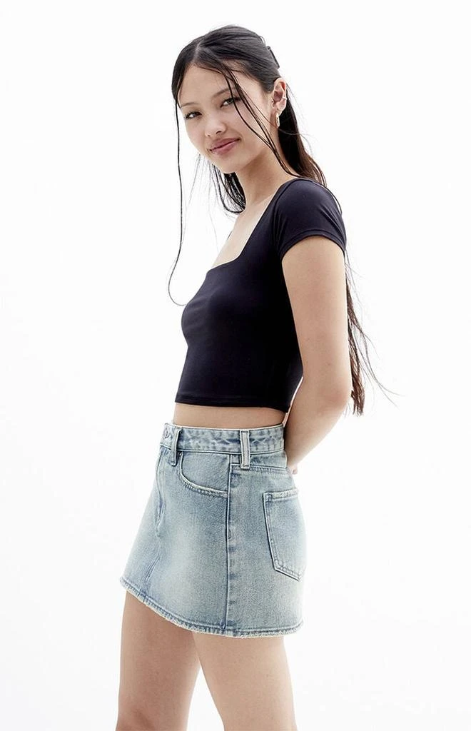 PacSun Medium Indigo Mid Rise Denim Mini Skirt 3