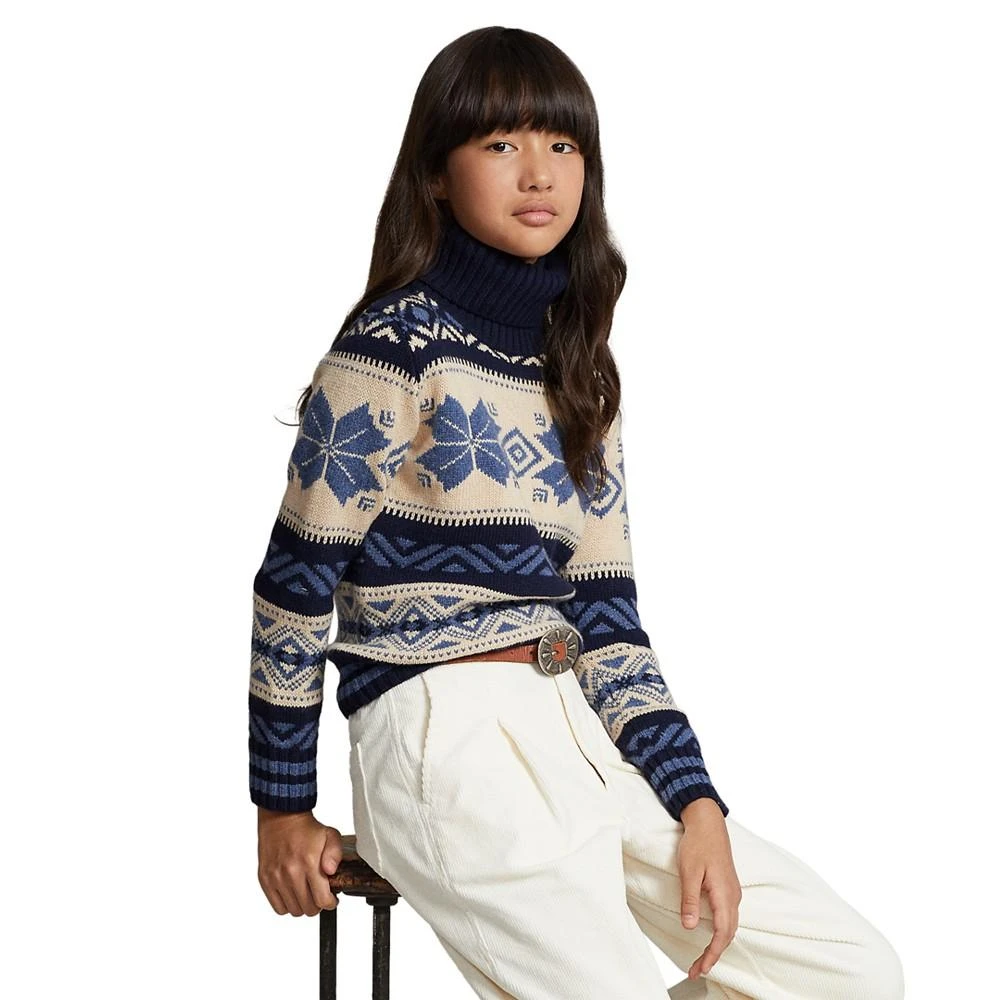 Polo Ralph Lauren Big Girls Fair Isle Wool-Blend Turtleneck Sweater 1