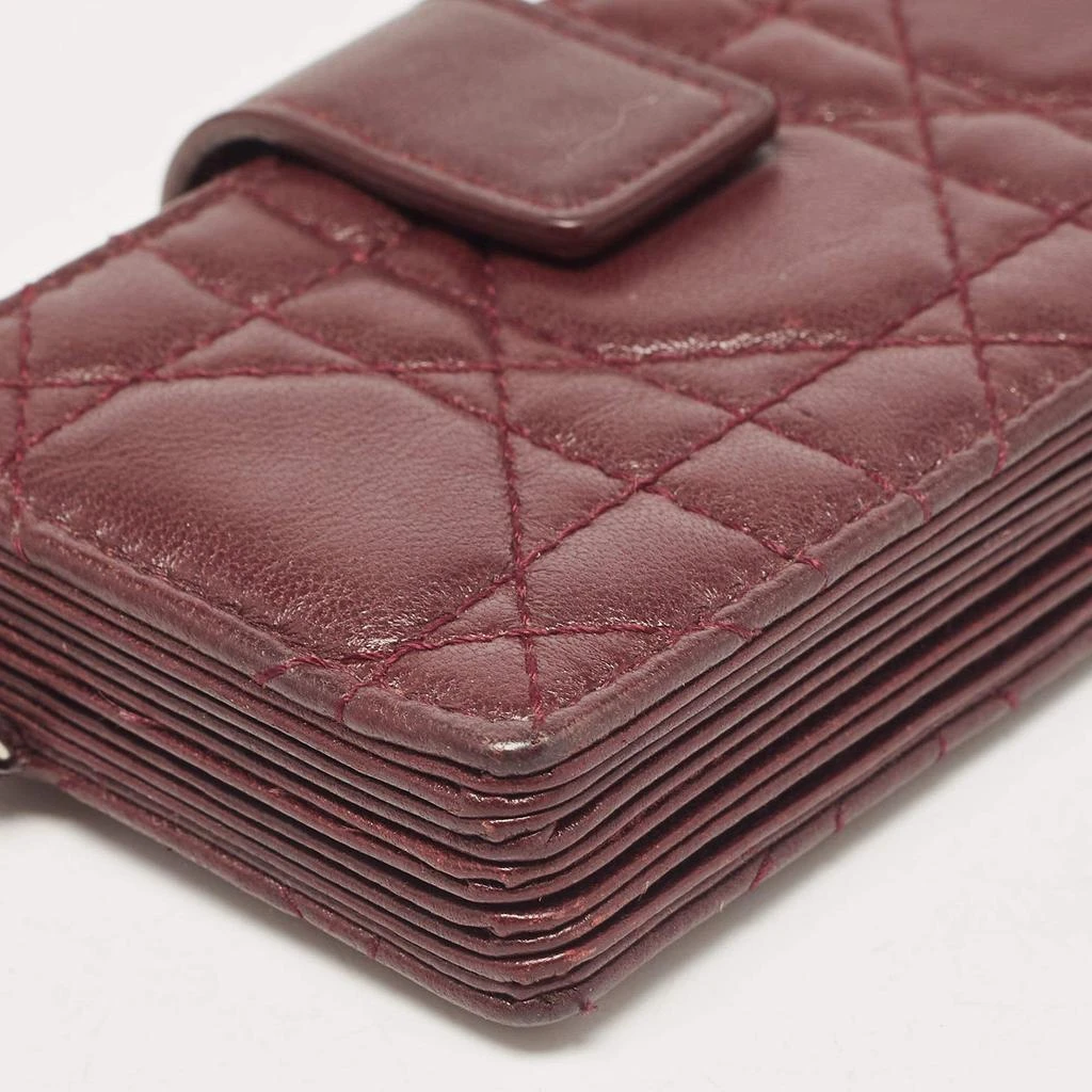 Dior Dior Burgundy Cannage Leather Lady Dior 5 Gusset Card Case 9
