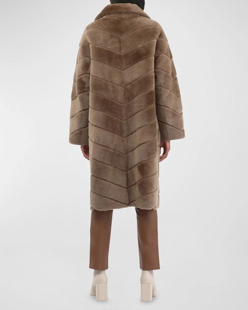 Gorski Reversible Chevron Lamb Shearling Coat 7