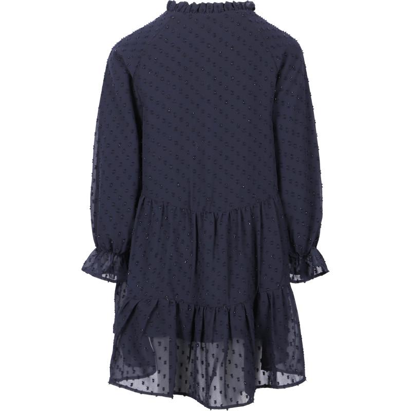 Abel & Lula Ruffled chiffon dress in dark indigo