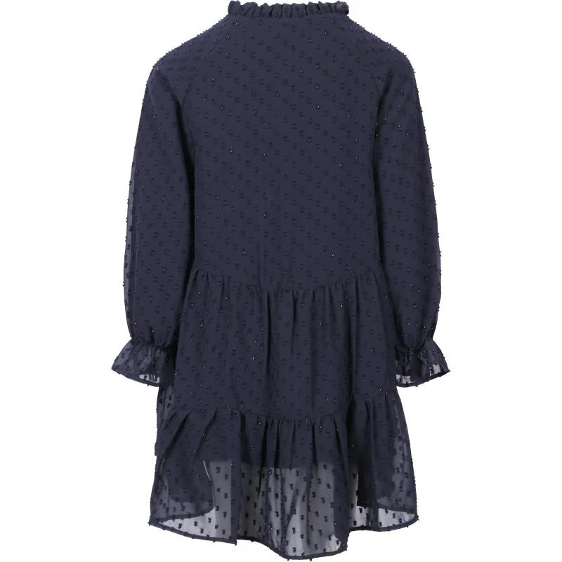 Abel & Lula Ruffled chiffon dress in dark indigo 2