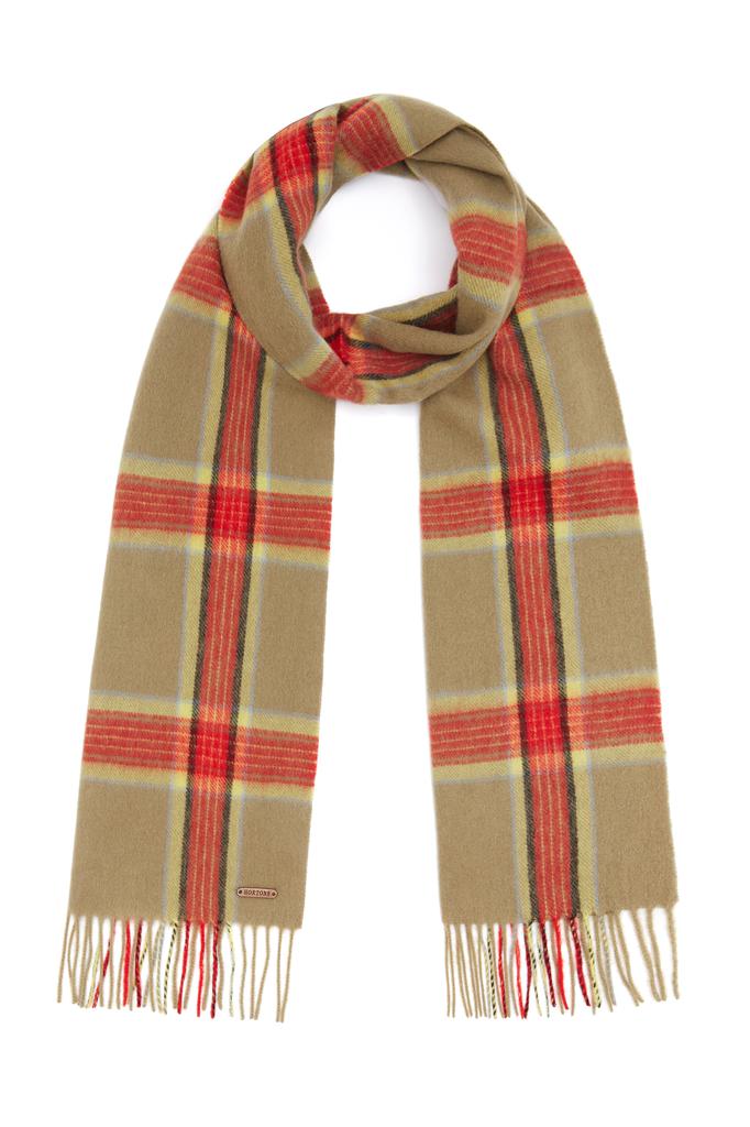 Hortons England Hortons England - 100% Lambswool Checked Scarf - Red