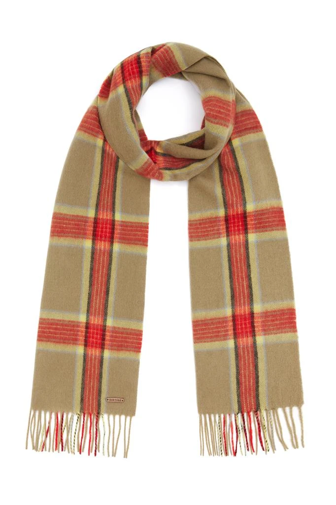 Hortons England Hortons England - 100% Lambswool Checked Scarf - Red 1