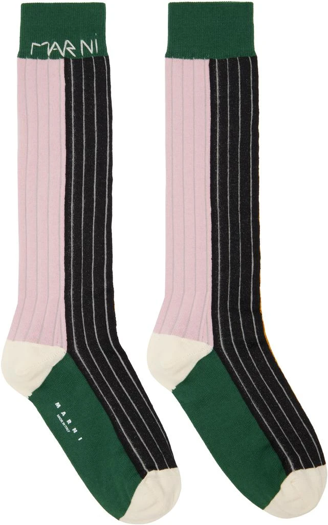 Marni Multicolor Cotton Color-Block Socks