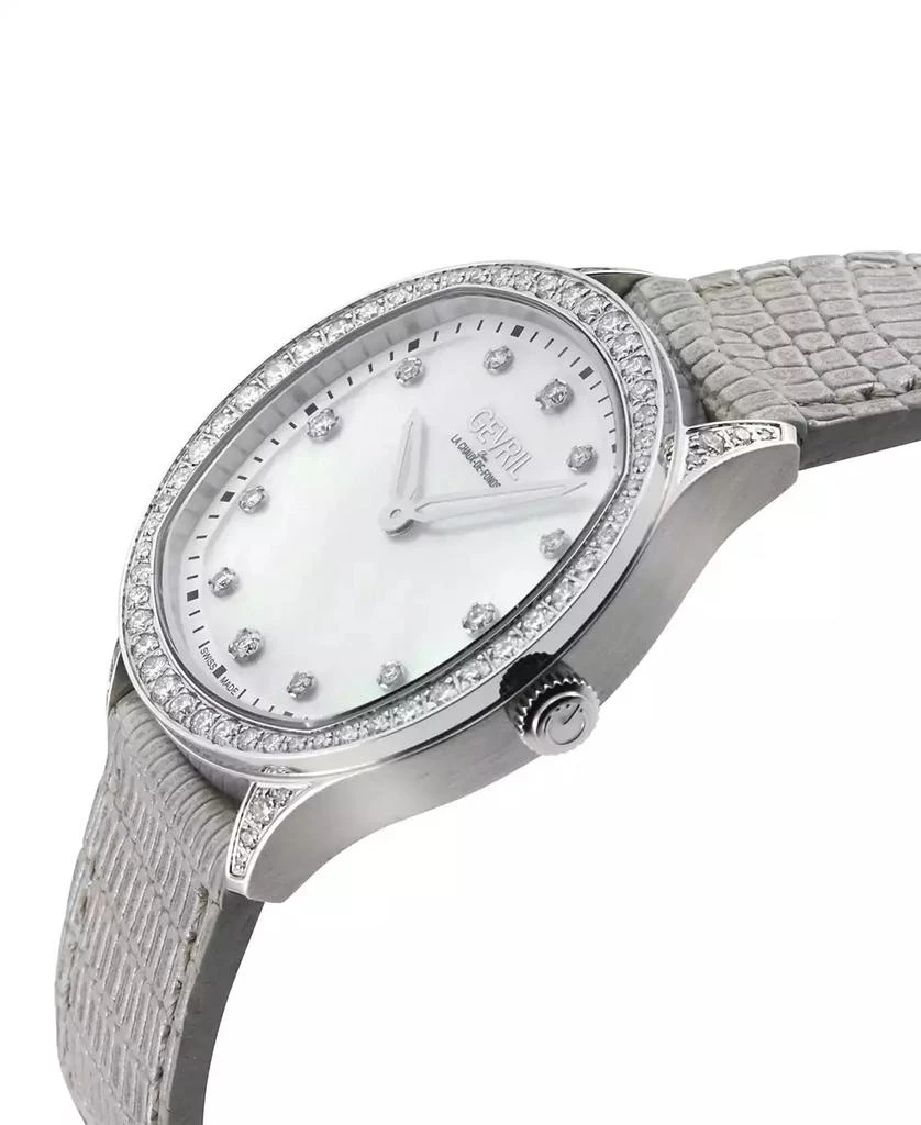Gevril Women's Morcote Swiss Quartz Silver-Tone Leather Watch 2