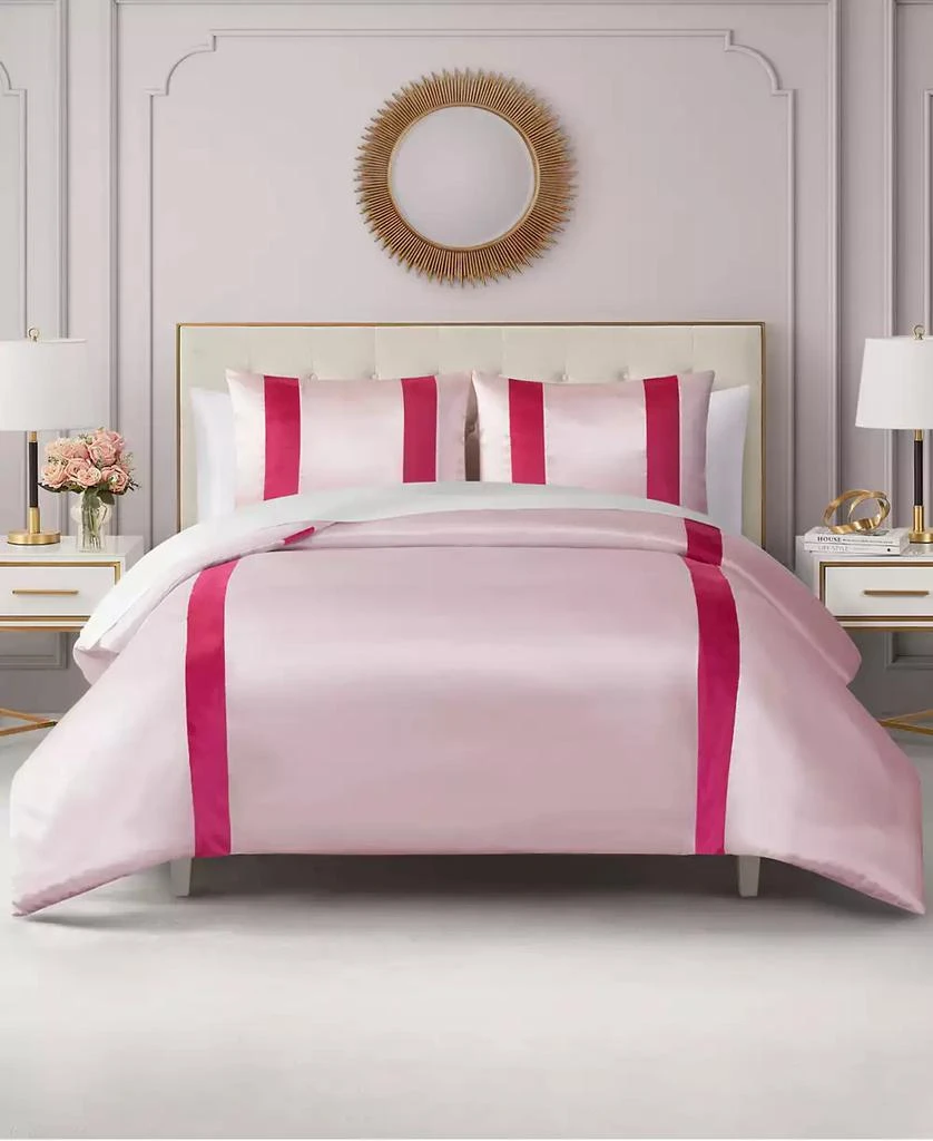 Juicy Couture Velvet Stripe on Satin 3-Pc. Duvet Cover Set 4