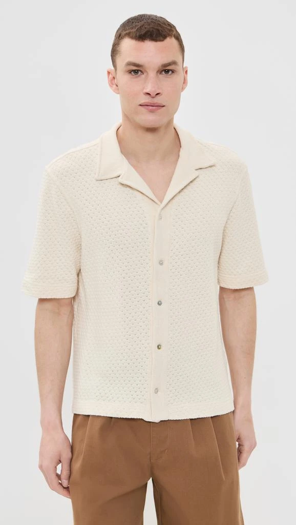 Officine Générale Kai Textured Button Down Polo 6