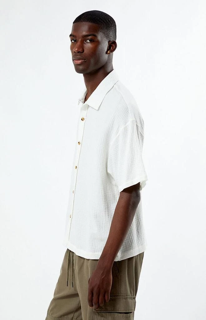 PacSun Cream Boxy Button Down Shirt 2