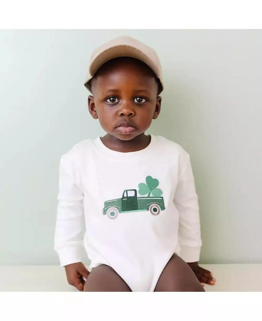 Sweet Wink Baby Boys Shamrock Truck Patch St. Patrick
s Day Long Sleeve Romper 2