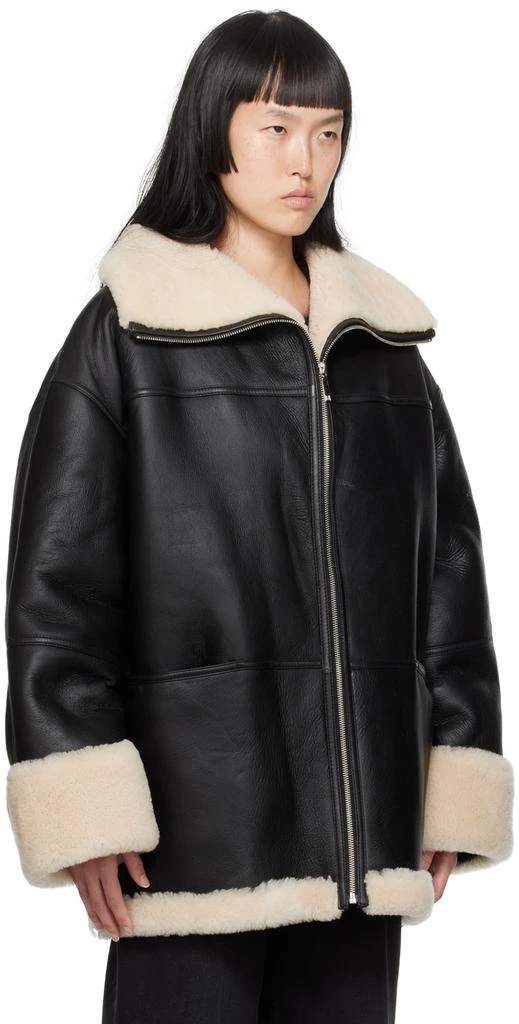 Totême Black Signature Shearling Jacket 2