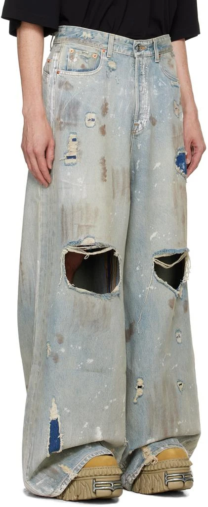 Vetements Blue Trashed Big Shape Jeans 2