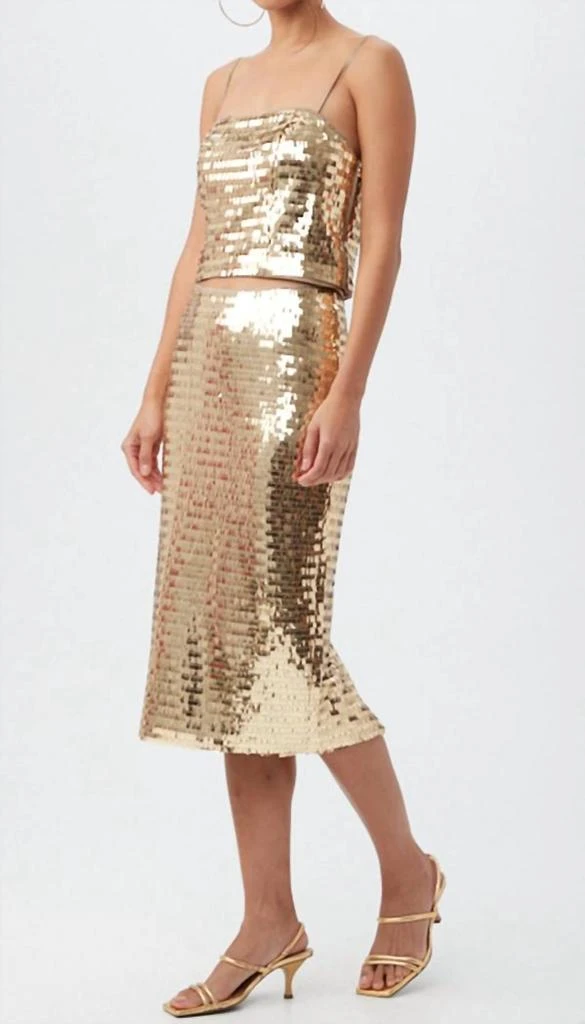 Trina Turk Tiny Bubbles Top In Gold 1