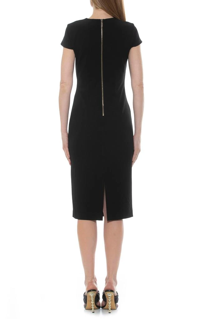ALEXIA ADMOR Janine Crewneck Draped Midi Sheath Dress 2