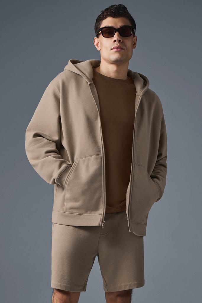 Alo Renown Heavy Weight Full Zip Hoodie - Gravel - Hoodies