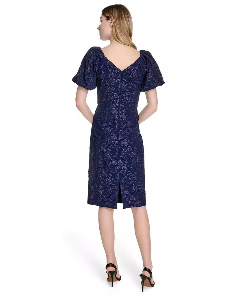 Eliza J Women's Jacquard V-Neck Short-Sleeve Sheath Dress
