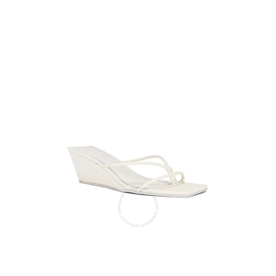 St Agni White Minimal Low Wedge Sandals 2
