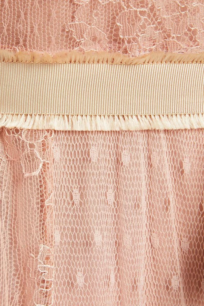 RED Valentino Lace-paneled belted point d'esprit midi dress 4