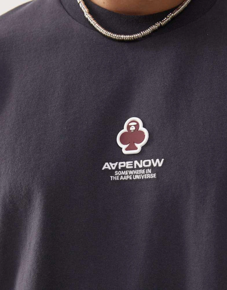 AAPE Aape by A Bathing Ape clover badge t-shirt in black 3