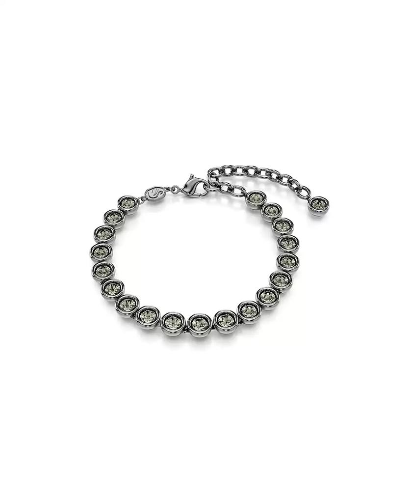 Swarovski Round Cut, Black, Ruthenium Plated Imber Tennis Bracelet