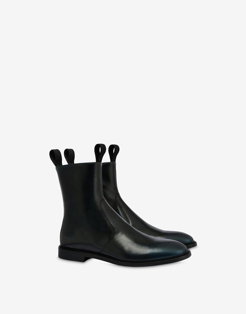 Moschino Abrasivato Calfskin Shaded Ankle Boots