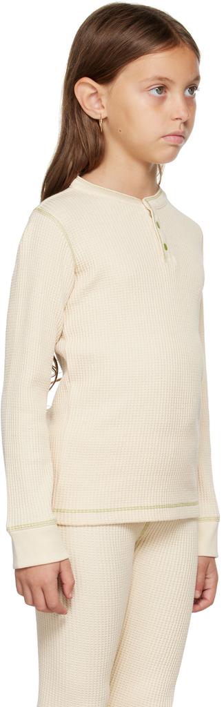 Misha 
Puff Kids Beige Waffle Long Sleeve T-Shirt