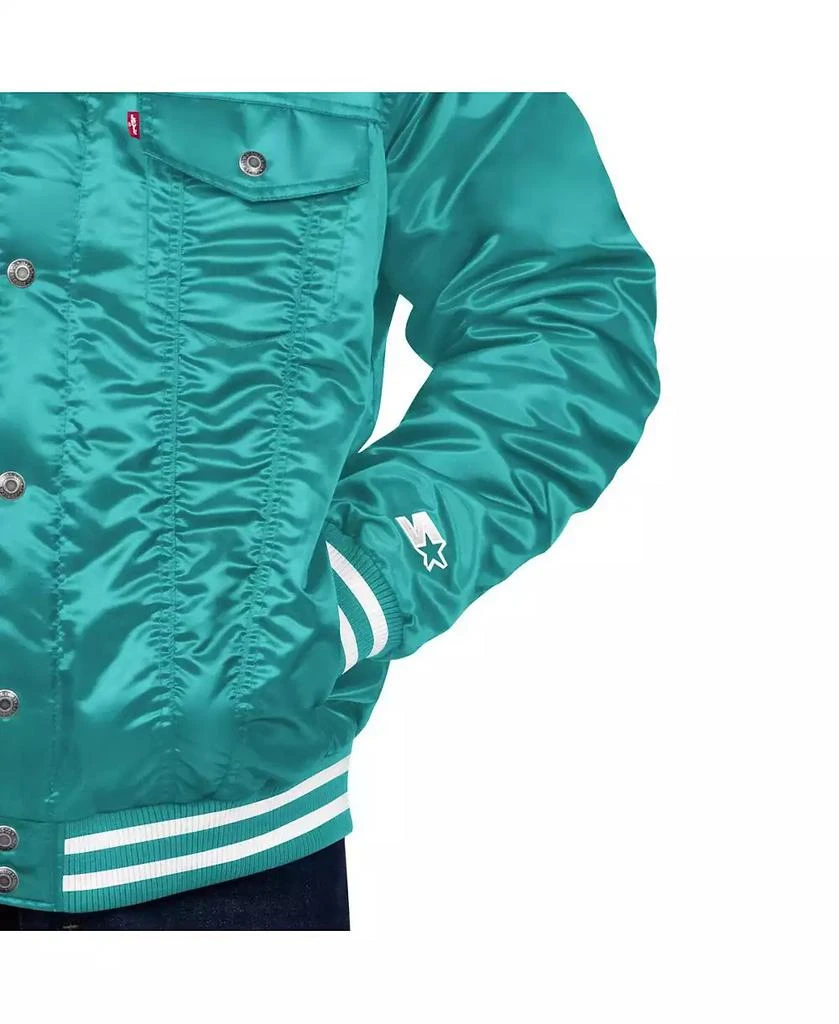 Levi's Levi’s x Starter Men's Aqua Miami Dolphins Silver Tab Trucker Full-Snap Jacket 2
